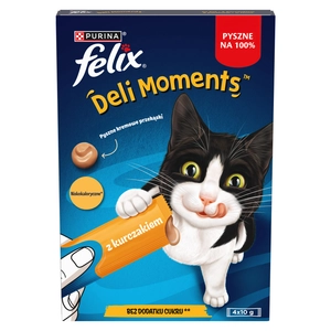 Felix Deli Moments Kremowe przekąski dla kotów z kurczakiem 4x10g