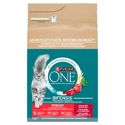 Purina One Cat Sterilcat Karma z wołowiną dla kota 3kg