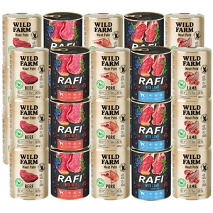 DOLINA NOTECI Rafi + WILD FARM Meat Pate Mix smaków 30x800g