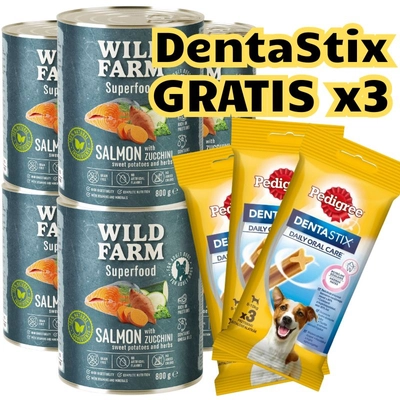 WILD FARM Superfood Salmon (Łosoś z cukinią, słodkimi ziemniakami i ziołami) 6x800g bezzbożowa karma dla psa