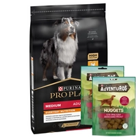 Purina Pro Plan Medium Adult Optibalance, kurczak i ryż 14kg + Adventuros Nuggets 2x90g