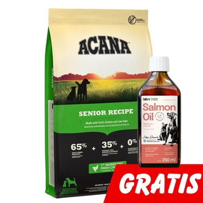 ACANA Senior Dog 11,4kg + Lab-V Olej z Łososia Tłoczony Na Zimno Gratis