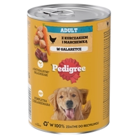 PEDIGREE Adult puszka 400g - mokra karma pełnoporcjowa dla dorosłych psów, z kurczakiem i marchewką w galaretce