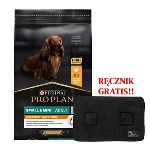 PRO PLAN Everyday Nutrition Small & Mini Adult Karma dla psów bogata w kurczaka 7kg + Ręcznik dla psa GRATIS!!