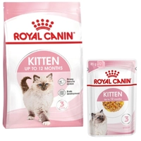 ROYAL CANIN Kitten 4kg karma sucha dla kociąt od 4 do 12 miesiąca życia + ROYAL CANIN Kitten Instinctive w galaretce 12x85g karma mokra w galaretce dla kociąt do 12 miesiąca życia