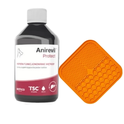 BIOVICO Anirevil Protect 250ml + Mata do lizania lick antystresowa, uspokajająca 15x15cm GRATIS!