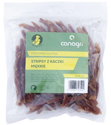 CAN AGRI - Przysmak dla psa, stripsy z kaczki, miękkie, 500 g