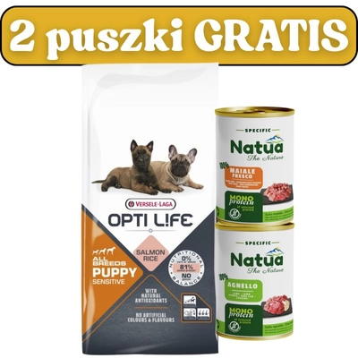 VERSELE-LAGA Opti Life Puppy Sensitive 12,5kg + puszki Natua 2x400g