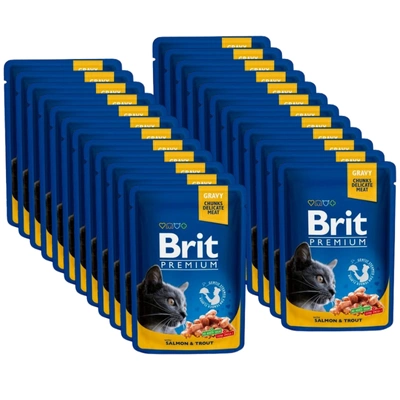 BRIT Cat ŁOSOŚ i PSTRĄG 24x100g