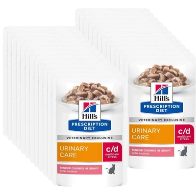 HILL'S PD Prescription Diet Feline c/d Urinary Stress Łosoś 24x85g saszetka