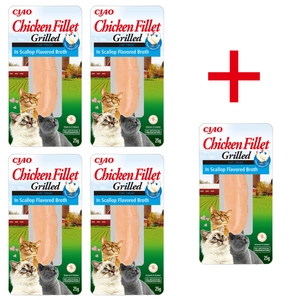 INABA  Chicken Fillet dla kota - Kurczak w bulionie z przegrzebków 25g 4+1 GRATIS!!