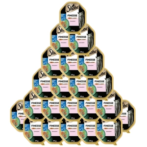 SHEBA Finesse tacka 22x85 g – mokra karma pełnoporcjowa dla dorosłych kotów, z łososiem, w pasztecie
