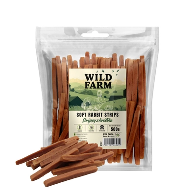 WILD FARM Stripsy z królika 500g przysmak dla psa