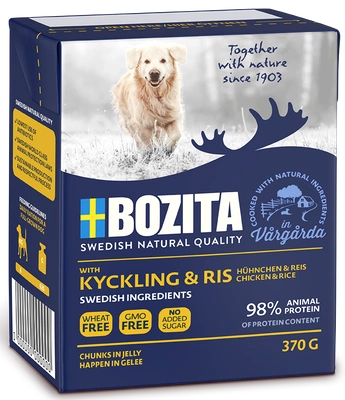 BOZITA Dog: Kurczak i ryż w galarecie 370g 