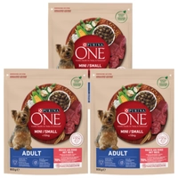 PURINA ONE Mini Adult Wołowina, ryż - sucha karma dla psa - 3x800g