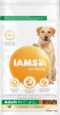IAMS-Sucha karma for Vitality dla dorosłych psów ras dużych  ze świeżym kurczakiem 12kg  / Opakowanie uszkodzone (3330) !!! 