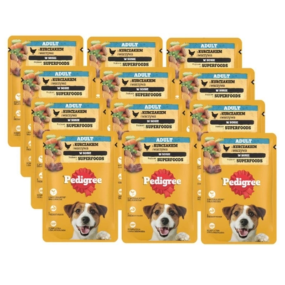 PEDIGREE Adult saszetka 12x100g - mokra karma dla psów z kurczakiem i warzywami w sosie