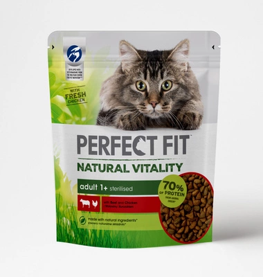 PERFECT FIT™ Natural Vitality 1+ z Wołowiną i Kurczakiem 650 g - sucha karma dla dorosłych kotów