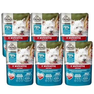 Frendi-  Kawałki w delikatnym sosie z wołowiną dla psa 6x100g