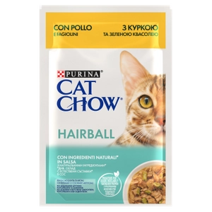 CAT CHOW Hairball Karma dla kotów z kurczakiem i zieloną fasolką w sosie 85g