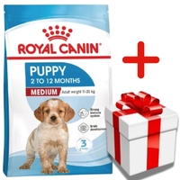 ROYAL CANIN Medium Puppy 4kg karma sucha dla szczeniąt, od 2 do 12 miesiąca, ras średnich + NIESPODZIANKA DLA PSA GRATIS!