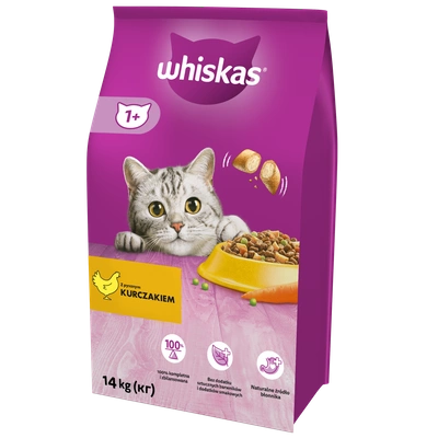 WHISKAS Adult 12,5kg - sucha karma dla dorosłego kota, z pysznym kurczakiem/Opakowanie uszkodzone (5386) !!! 