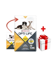 VERSELE-LAGA Opti Life Puppy Medium 1kg - z kurczakiem - dla szczeniąt średnich ras + niespodzianka dla psa GRATIS!