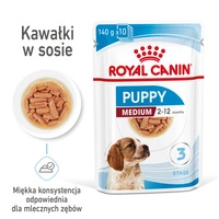 ROYAL CANIN Medium Puppy 10x140g karma mokra w sosie dla szczeniąt do 12 miesiąca, ras średnich