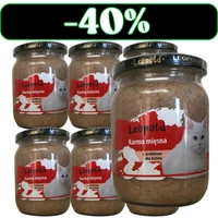 Leopold Karma mięsna z królikiem dla kotów 6x500g (Słoik)