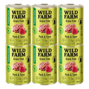 WILD FARM Premium Grain Free Pork and Tuna 6x400g - bezzbożowa karma dla kota