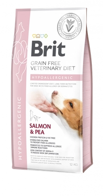 Brit GF veterinary diets dog Hypoallergenic 12 kg /Opakowanie uszkodzone (9,21,73,224,2162,2164,2223,2227) !!! 