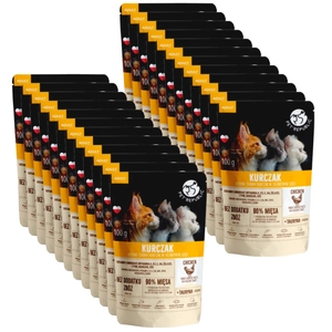 PetRepublic drobno siekane kawałki w delikatnym sosie kurczak 24x100g dla kota