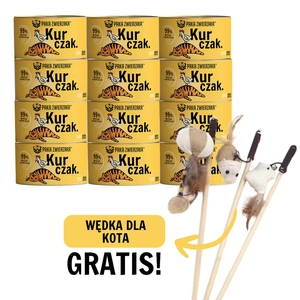 Paka Zwierzaka- karma mokra dla kota kurczak 12x200g+ WĘDKA DLA KOTA GRATIS !!!