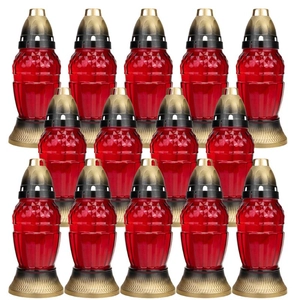 LUKS Znicz nagrobkowy czerwony 401K 21cm 14szt