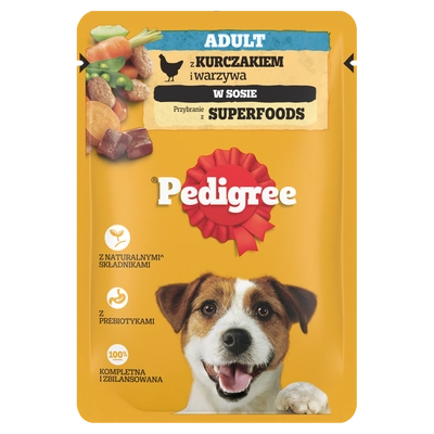 PEDIGREE Adult saszetka 100g - mokra karma dla psów z kurczakiem i warzywami w sosie