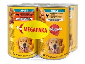 PEDIGREE Adult PUSZKA 4X400G - mokra karma dla psów w galaretce (2x Z KURCZAKIEM, 2x Z WOŁOWINĄ)