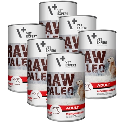 Vetexpert RAW PALEO adult beef 6x400g - wołowina puszka 