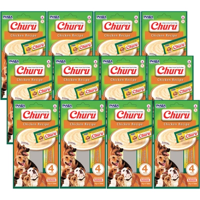 INABA Churu 4P przysmak dla psa o smaku kurczaka 12x(4x14g)
