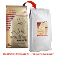 TROPIDOG Super Premium junior medium & large breed indyk, łosoś i jajka 15kg opakowanie uszkodzone (2729) 