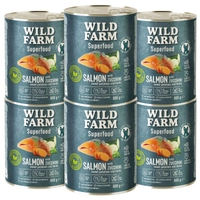 WILD FARM Superfood Salmon (Łosoś z cukinią, słodkimi ziemniakami i ziołami) 6x800g bezzbożowa karma dla psa