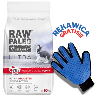 Vetexpert Raw Paleo Ultra Beef Puppy Medium/ Large 10KG + RĘKAWICA DO CZESANIA GRATIS!!