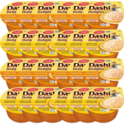 Inaba DASHI uzupełniająca karma dla kota- bulion o smaku kurczaka 12x70 g+ Inaba DASHI uzupełniająca karma dla kota- bulion o smaku kurczaka i sera 12x70g