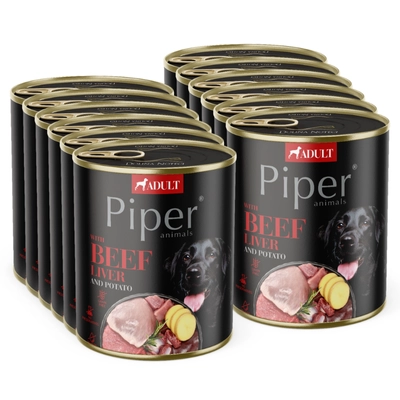 DOLINA NOTECI Piper dla psa z wątróbką wołową i ziemniakami 12x800g