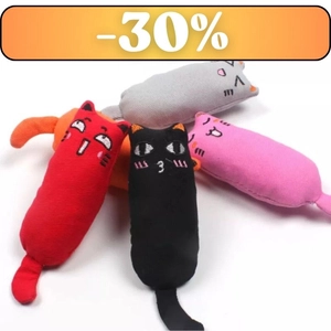 NUXIE® Zabawka dla kota pluszowa, piszcząca + kocimiętka 15cm