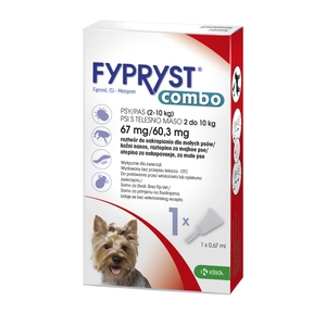KRKA Fypryst Combo krople na pchły i kleszcze dla psa 2-10 kg 67 mg/0,67ml 1 pipeta