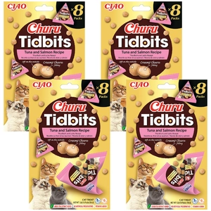 INABA Cat Churu Tidbits - tuńczyk i łosoś 4x(8x12g)