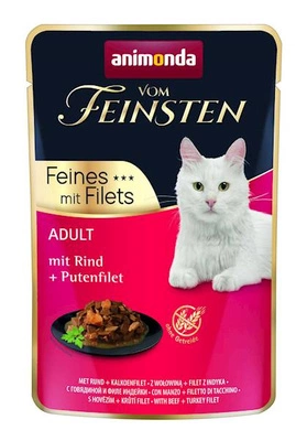 ANIMONDA Cat Vom Feinsten Adult Wołowina + filet z indyka saszetka 85g