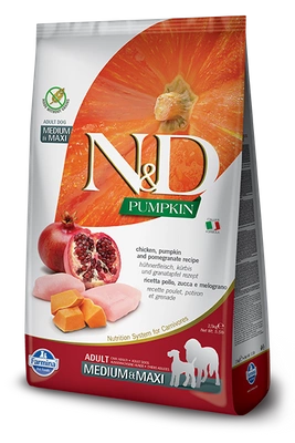 Farmina N&D Pumpkin Grain Free canine CHICKEN AND POMEGRANATE ADULT MEDIUM & MAXI 12kg