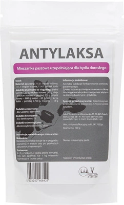 LAB-V Antylaksa - Mieszanka Paszowa Uzupełniająca Dla Bydła Dorosłego Przeciw Biegunkom 500g