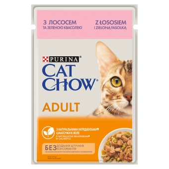 PURINA Cat Chow Adult Karma dla kotów z łososiem i zieloną fasolką w galaretce 85g